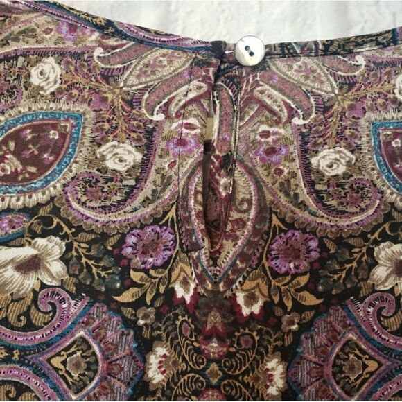 J. JILL Keyhole Front Paisley Blouse Medium - Picture 7 of 8